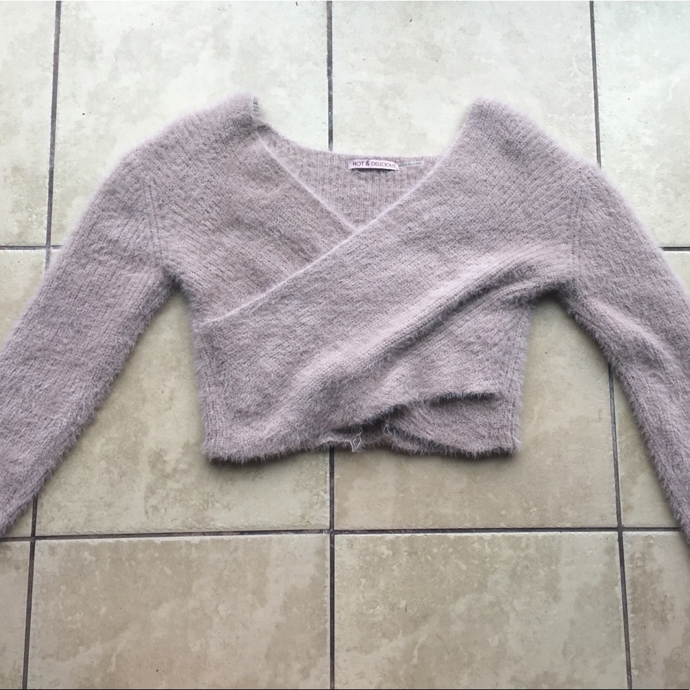 Cropped forever 21 fuzzy sweater